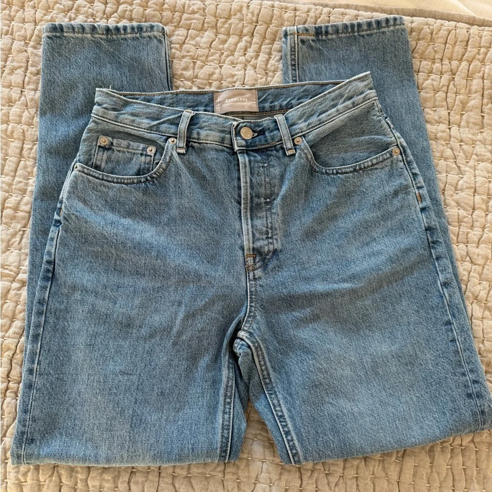 Everlane The High Rise Cheeky Straight Jeans Light/Mid Wash 27 Regular - Picture 2 of 7